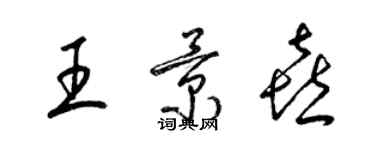 梁锦英王景喜草书个性签名怎么写