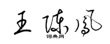 梁锦英王陈凤草书个性签名怎么写