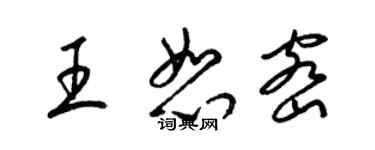 梁锦英王恕密草书个性签名怎么写
