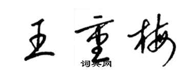 梁锦英王重梅草书个性签名怎么写