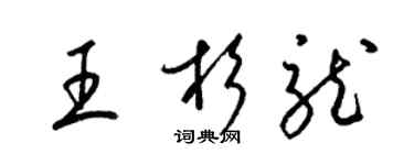 梁锦英王杉龙草书个性签名怎么写