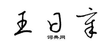 梁锦英王日章草书个性签名怎么写
