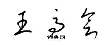 梁锦英王高会草书个性签名怎么写