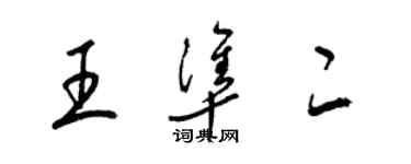 梁锦英王准二草书个性签名怎么写