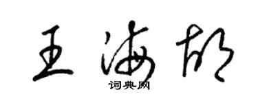 梁锦英王海胡草书个性签名怎么写