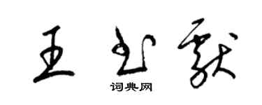 梁锦英王书献草书个性签名怎么写