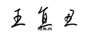 梁锦英王直丑草书个性签名怎么写