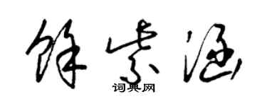梁锦英余紫涵草书个性签名怎么写