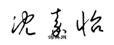 梁锦英沈嘉怡草书个性签名怎么写