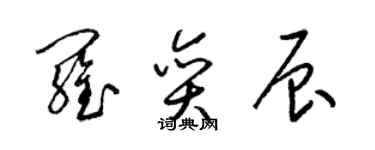 梁锦英罗奕辰草书个性签名怎么写
