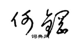 梁锦英何钢草书个性签名怎么写
