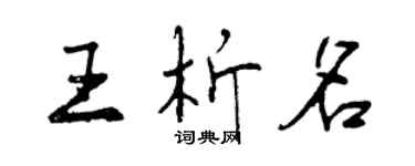 曾庆福王析名行书个性签名怎么写