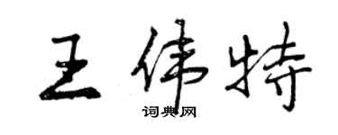 曾庆福王伟特行书个性签名怎么写