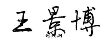 曾庆福王景博行书个性签名怎么写