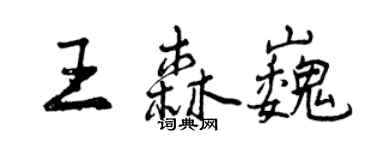 曾庆福王森巍行书个性签名怎么写