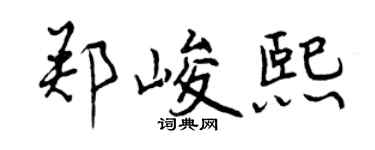 曾庆福郑峻熙行书个性签名怎么写