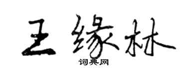 曾庆福王缘林行书个性签名怎么写