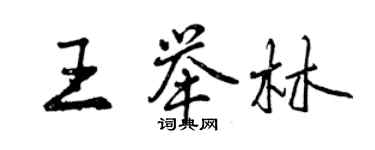 曾庆福王举林行书个性签名怎么写