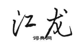 骆恒光江龙行书个性签名怎么写