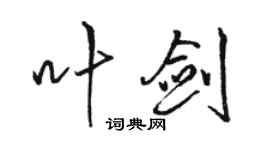骆恒光叶剑行书个性签名怎么写