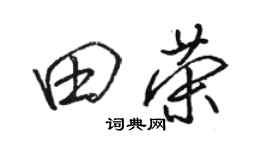 骆恒光田荣行书个性签名怎么写