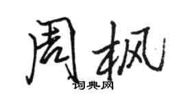 骆恒光周枫行书个性签名怎么写