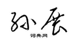 梁锦英孙展草书个性签名怎么写