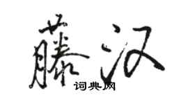 骆恒光藤汉行书个性签名怎么写