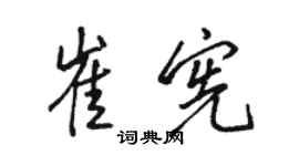 骆恒光崔宪行书个性签名怎么写
