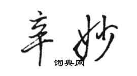 骆恒光辛妙行书个性签名怎么写