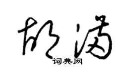 梁锦英胡满草书个性签名怎么写