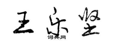 曾庆福王乐坚行书个性签名怎么写