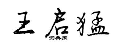 曾庆福王启猛行书个性签名怎么写