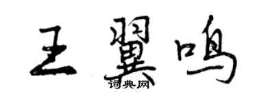 曾庆福王翼鸣行书个性签名怎么写