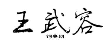 曾庆福王武容行书个性签名怎么写