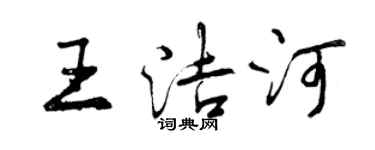 曾庆福王洁河行书个性签名怎么写