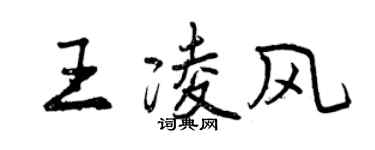曾庆福王凌风行书个性签名怎么写