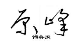 梁锦英原峰草书个性签名怎么写
