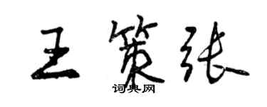 曾庆福王策张行书个性签名怎么写