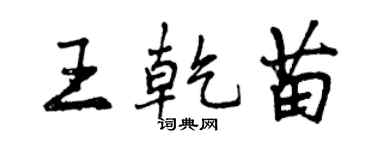曾庆福王乾苗行书个性签名怎么写