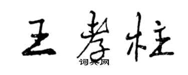 曾庆福王孝柱行书个性签名怎么写