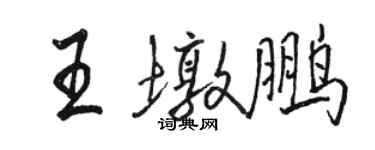 骆恒光王墩鹏行书个性签名怎么写