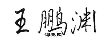 骆恒光王鹏渊行书个性签名怎么写