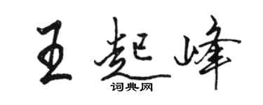 骆恒光王起峰行书个性签名怎么写