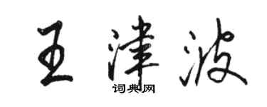 骆恒光王津波行书个性签名怎么写
