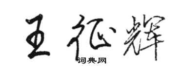 骆恒光王征辉行书个性签名怎么写