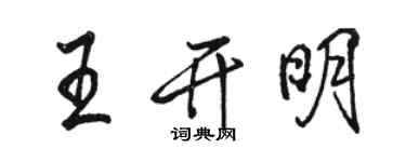 骆恒光王开明行书个性签名怎么写