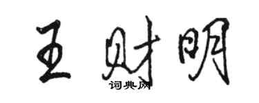 骆恒光王财明行书个性签名怎么写