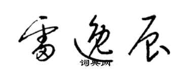 梁锦英雷逸辰草书个性签名怎么写