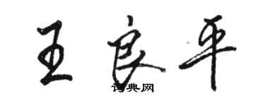 骆恒光王良平行书个性签名怎么写